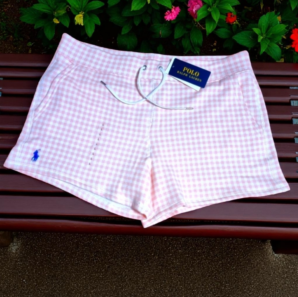 🆕️ Polo by Ralph Lauren Light Pink Checkered Women's Shorts
